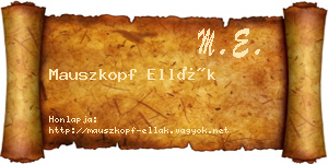 Mauszkopf Ellák névjegykártya